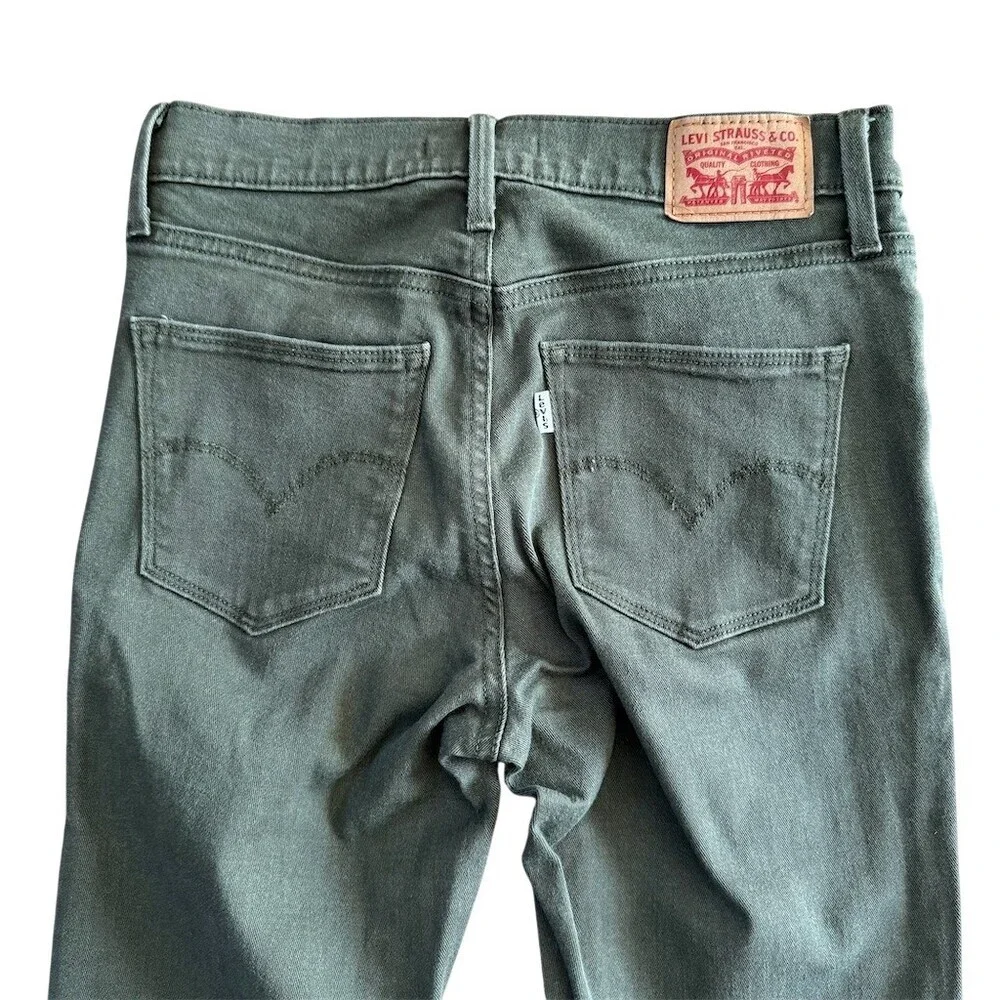 Levi’s Slimming Skinny Jeans Stretch Olive Green Women's Size 28 - Picture 6 of 10